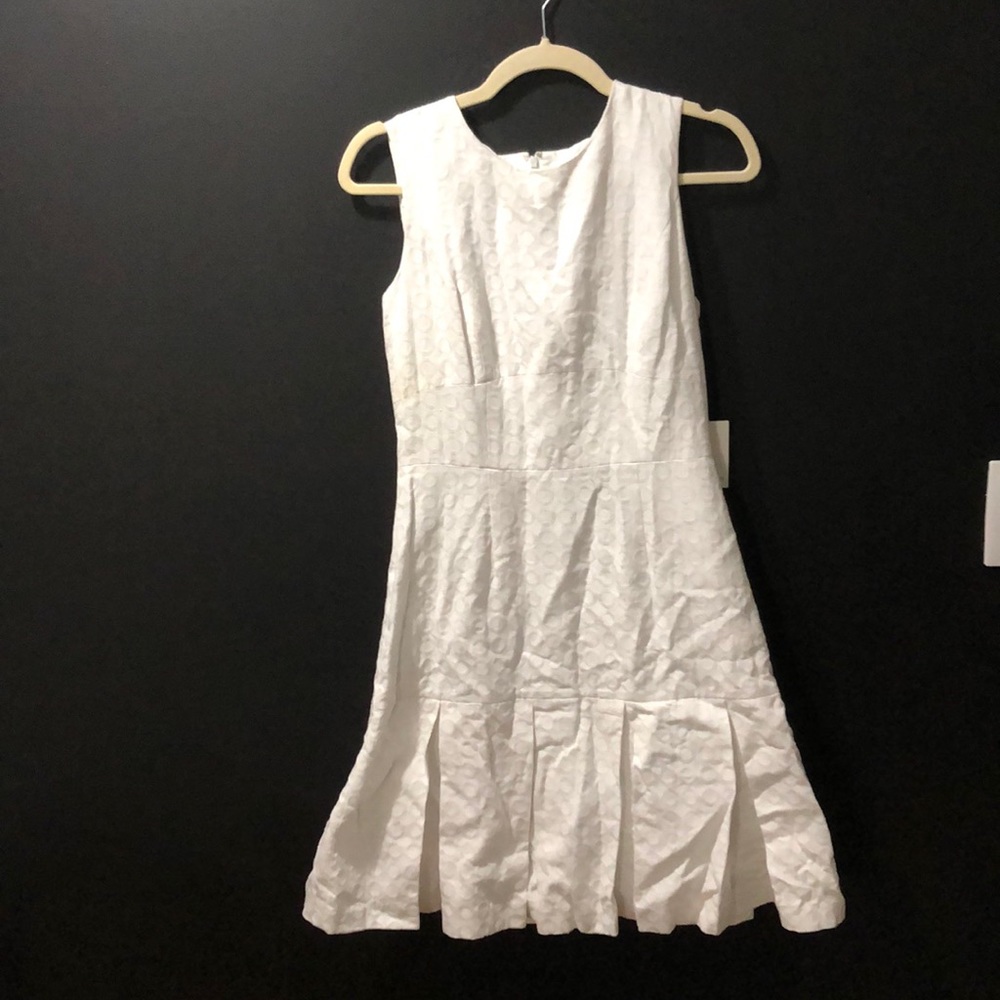 Calvin Klein textured cotton fit and flare dress